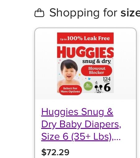 Size 6 Huggies Box