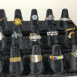 Womans Sterling Silver And Costume Rings. 5$-30$