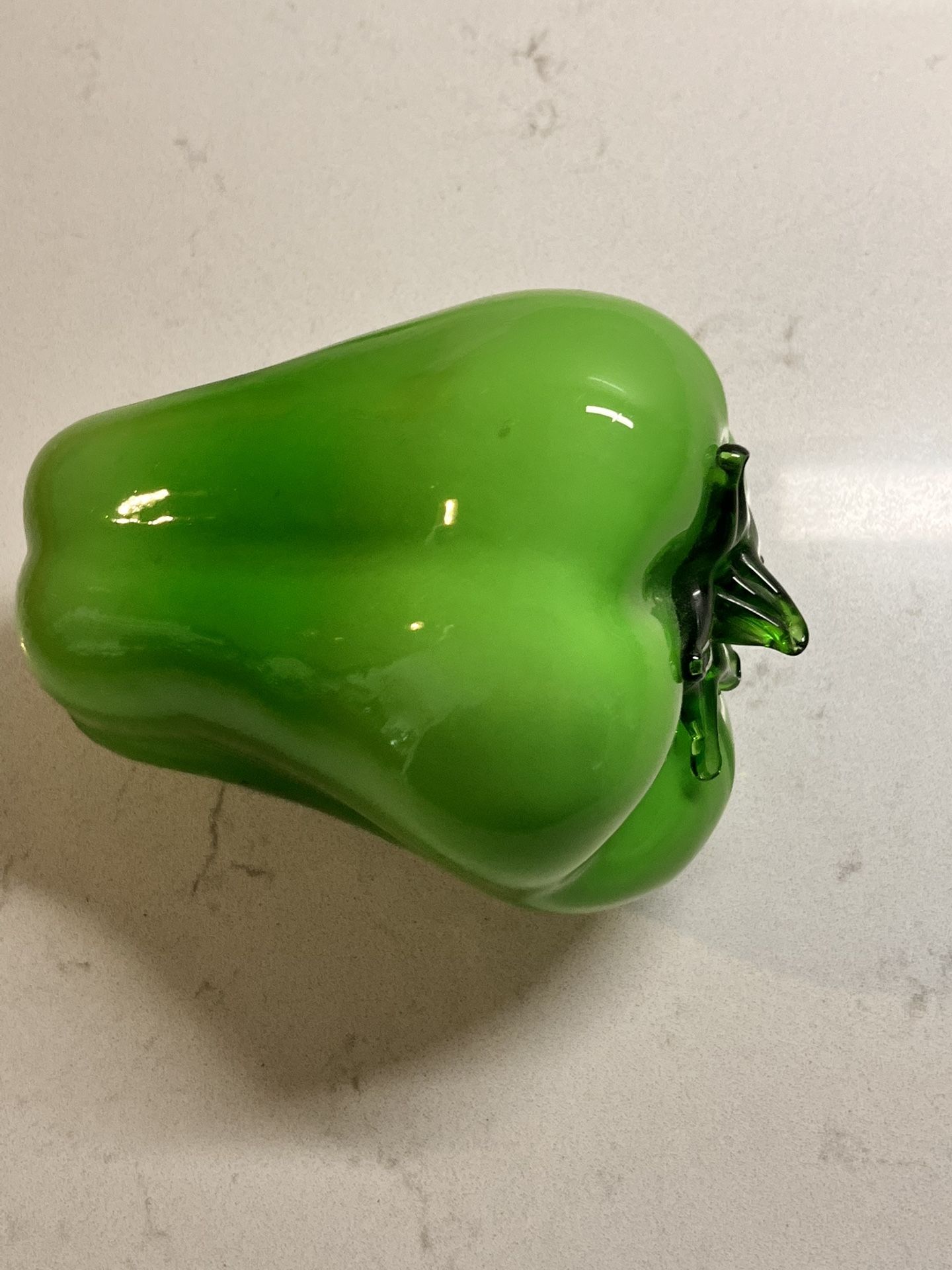 2 Blown Glass Bell Peppers