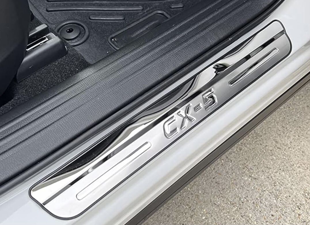 GZBFTDH Chrome Door Sill Trim Plates for Mazda CX5 CL
