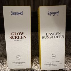 Supergoop! spf 40 glow screen unseen sunscreen 2 in 1 beauty booster set NEW