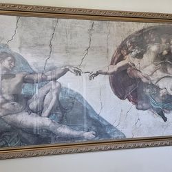 The Creation Of Adam by Michelangelo Glassed  Framed

