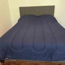 Bed Frame Mattress And comforter 