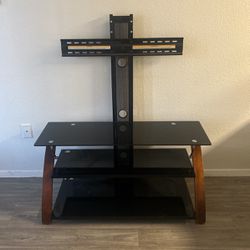 Black Glass Tv Stand Entertainment Center (TV Stand Can Be Removed And Sold As Just The Shelf Piece)