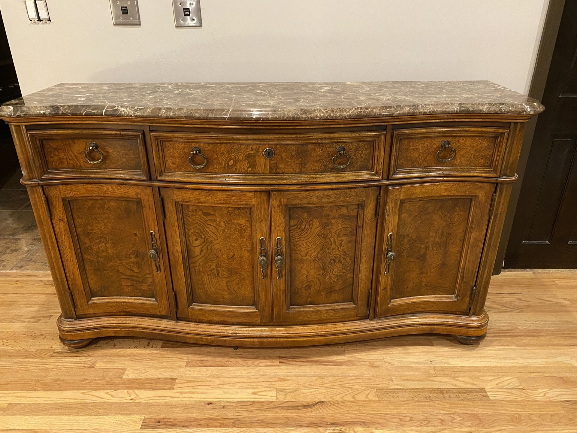 Thomasville Granite Top Dining Room Serving Buffet Cabinet