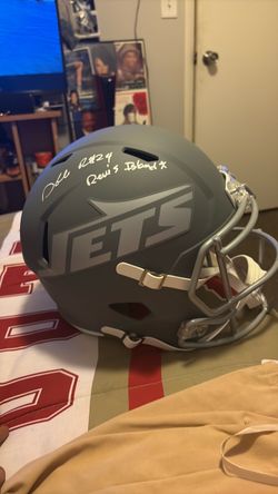 New York Jets Darrelle Revis signed autograph rep helmet