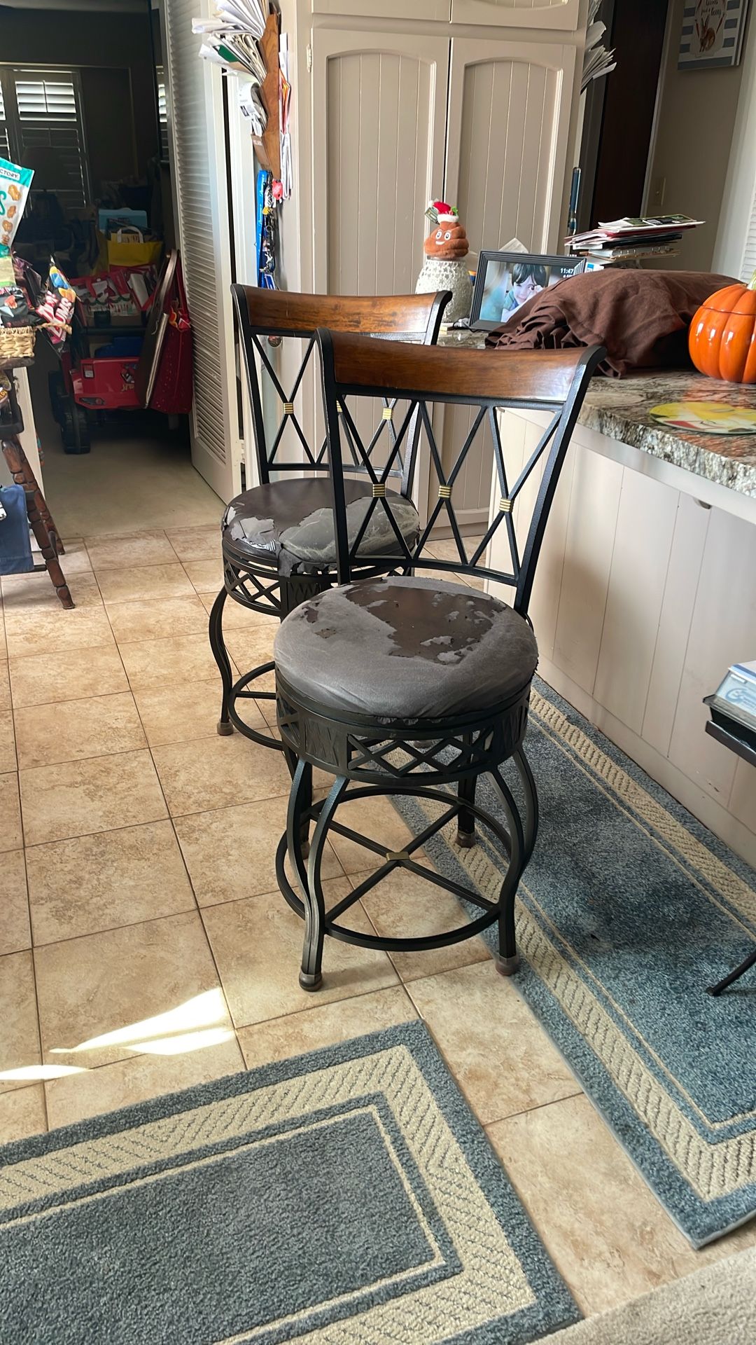 Swivel barstools Pair