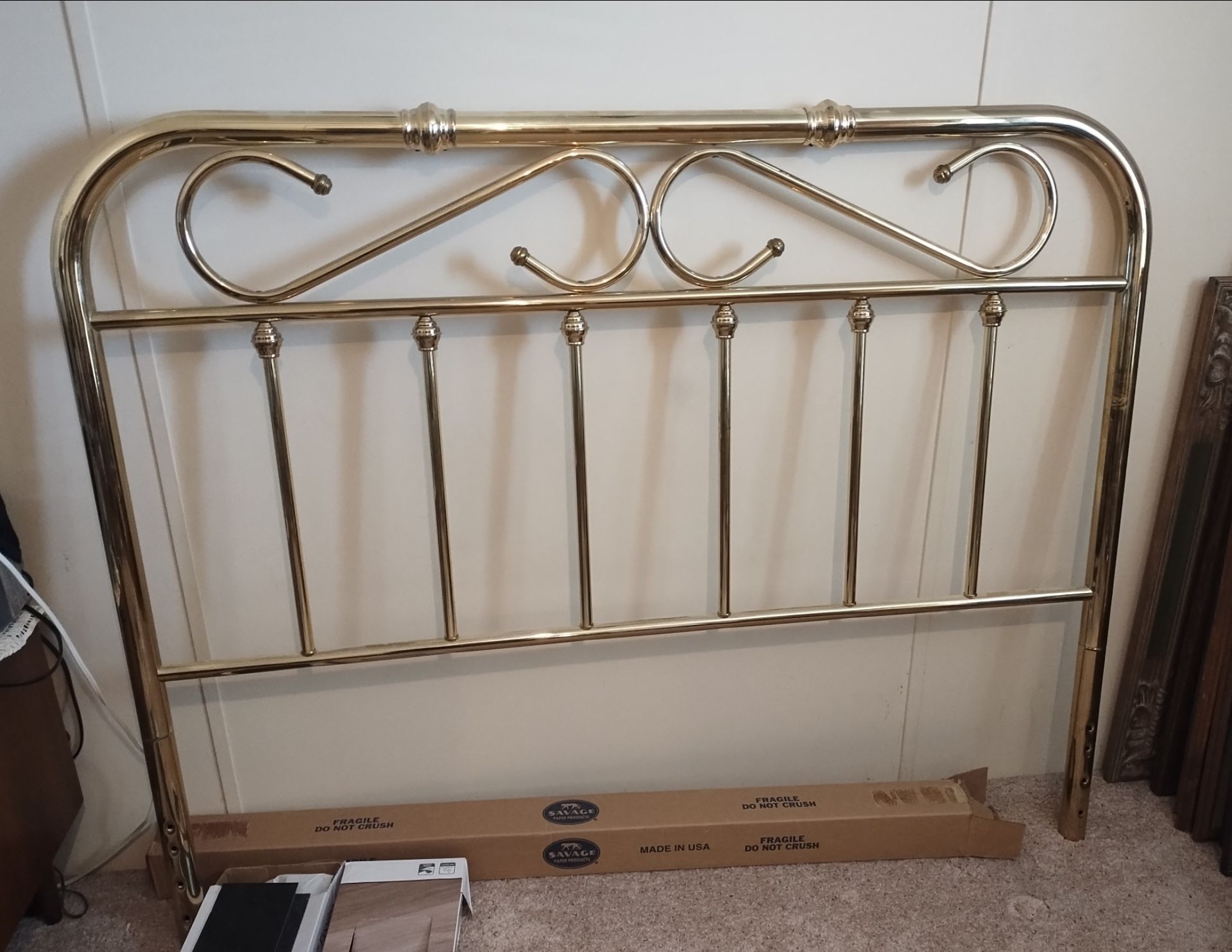 Brass queen head board & frame