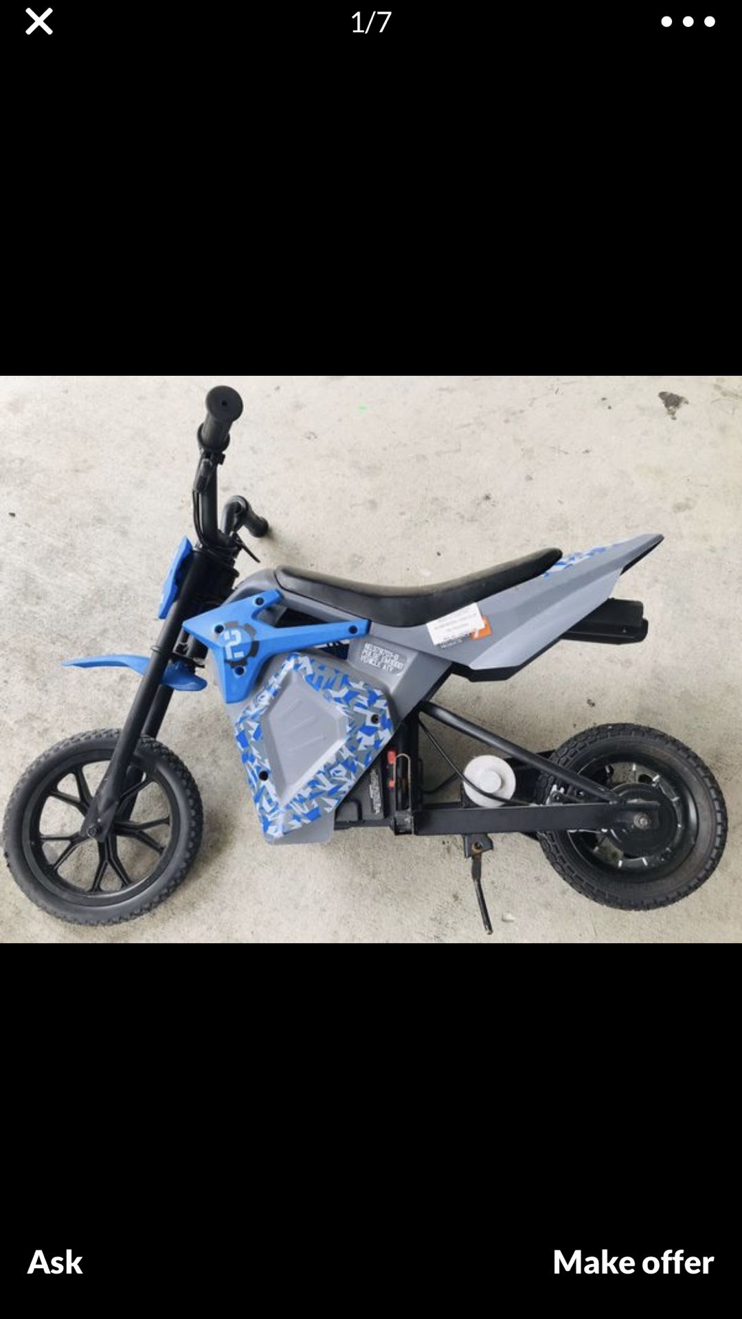 24v kids dirt bike. (Please read)