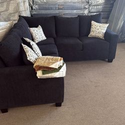 NEW BLACK SECTIONAL SOFA FREE DELIVERY ENTREGA GRATIS SECCIONAL COLOR NEGRO 