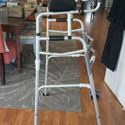 Upright Folding Walker With 5" Wheels