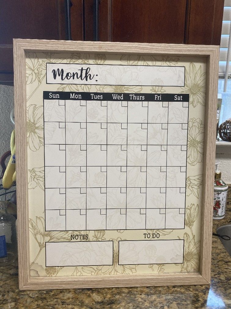 Dry Erase Calendar 