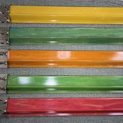 5x ROYAL GAMES Crisloid Vintage Mah Jongg Mahjong Racks Trays Set Faux Jade Green Yellow Red Orange Bakelite Style Plastic Tile Holders Pushers Americ