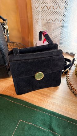Black Suede Mini Crossbody Bag