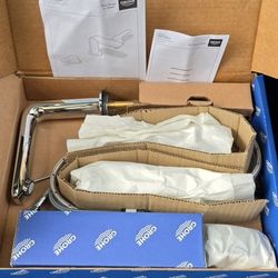 GROHE Lineare Starlight Chrome Widespread 2-Handle WaterSense Bathroom Sink Faucet with Drain