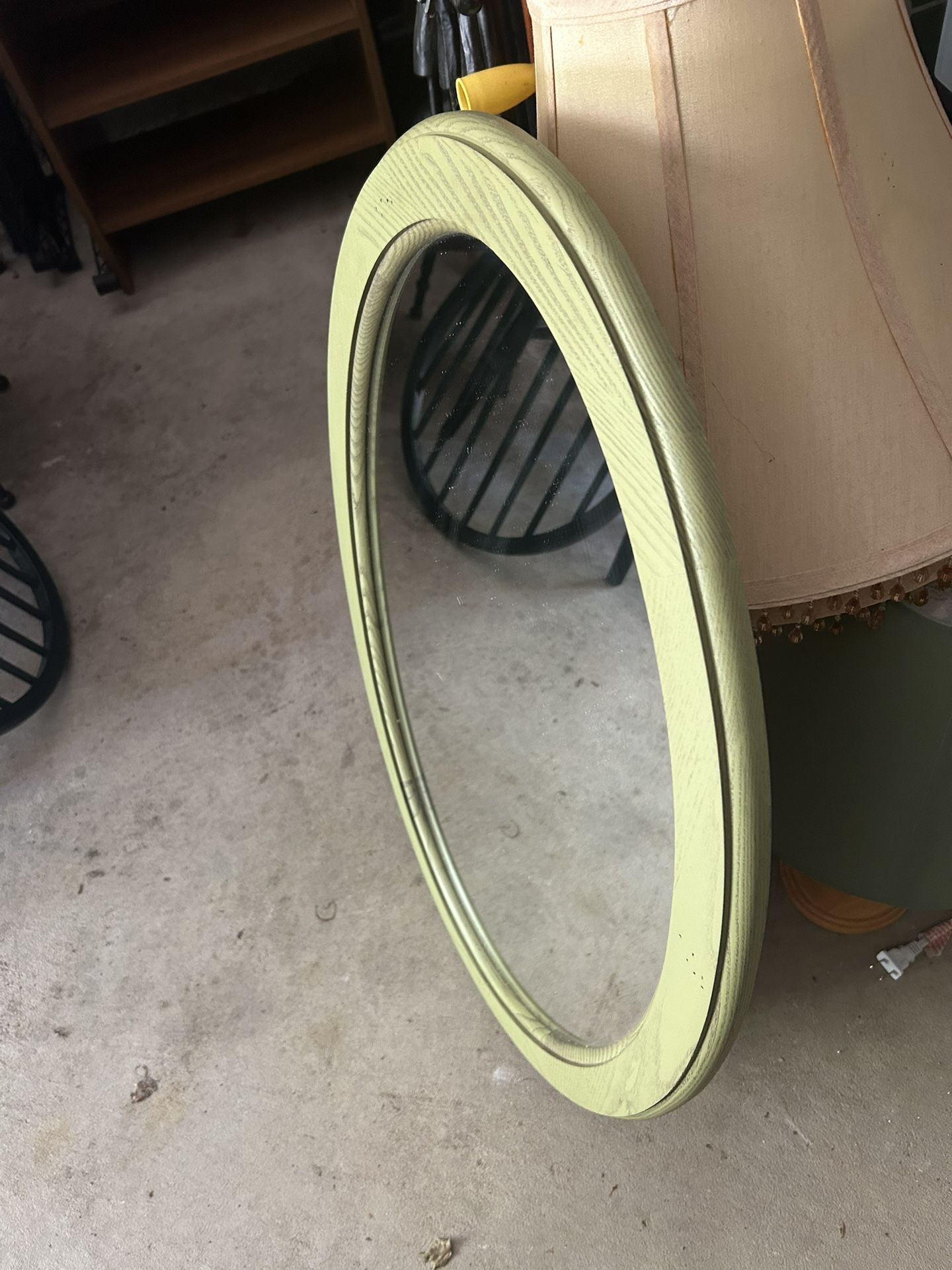 Oval Green Mirror