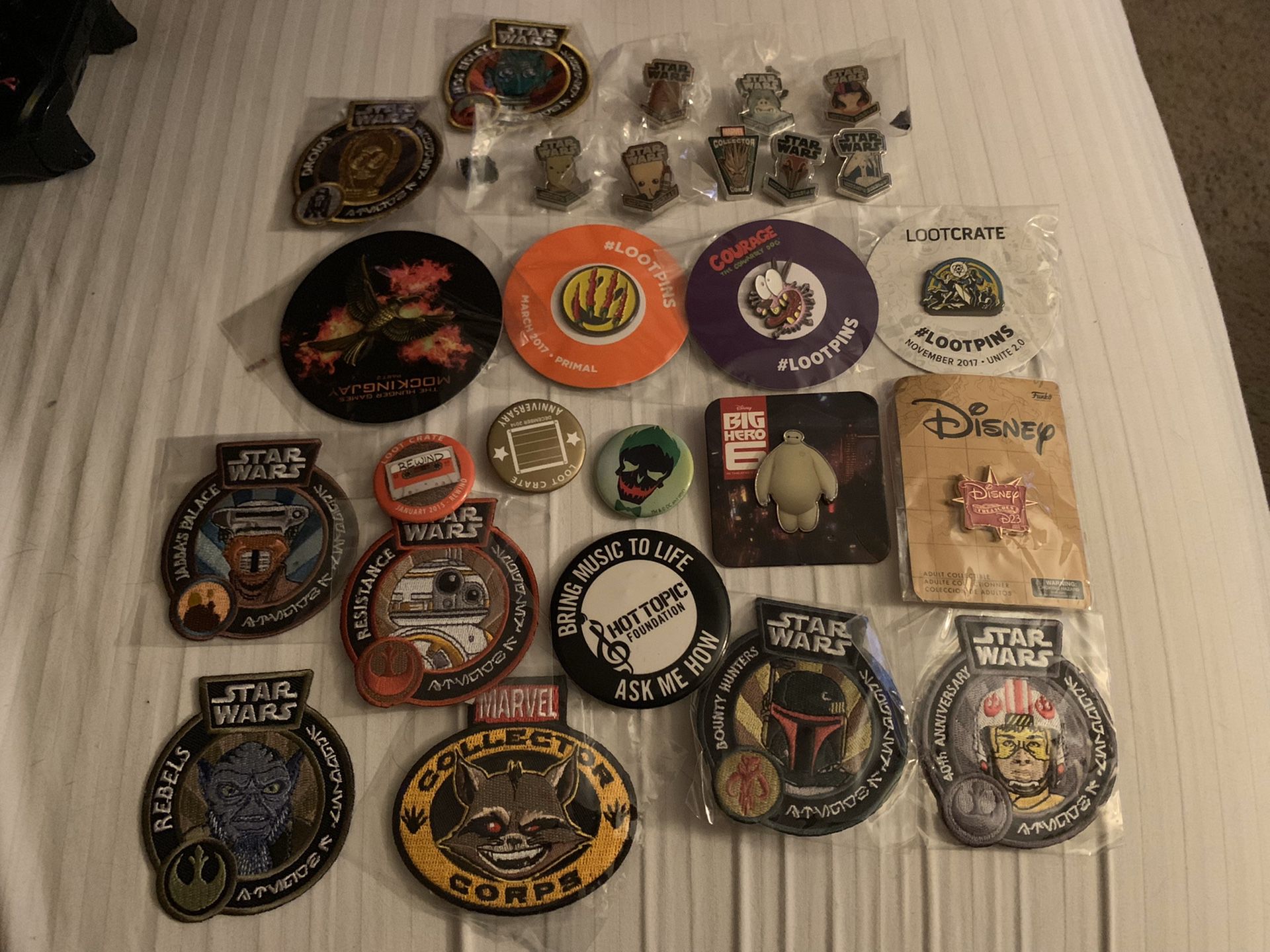 Funko Exclusives Rare Patches Pins Star Wars Marvel Disney Entire Lot