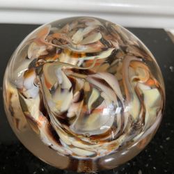 Vintage Glass Swirled Paperweight 3.5”
