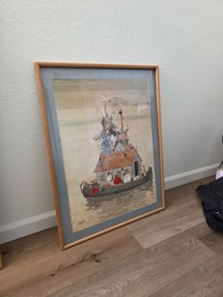​W. Heath Robinson Art Print - Spring Cleaning in Noah's Ark (Framed)
