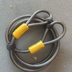 The steel rope for locking bike. 