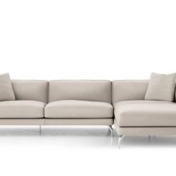 Modloft Reade Sectional Sofa with Right Chaise – Premium Beige Leather