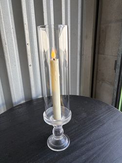Hurricane Vase with base and Candle