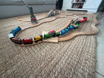 Thomas & Friends Wooden Railway HUGE Set – 100+ Pieces, Trains, Track, Cranky & Accessories Thomas the Train