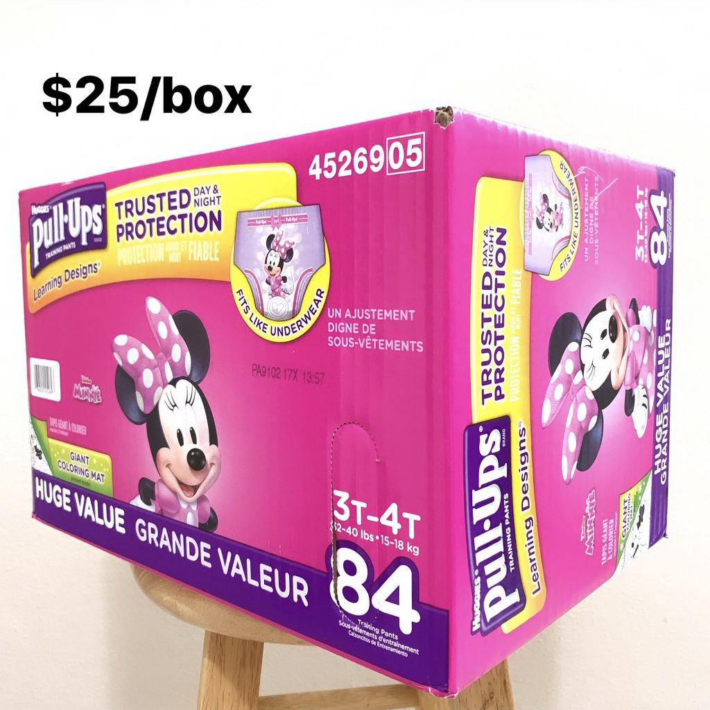 3T-4T (32-40 lbs) Huggies Pullups Learning Designs (84 count) - $25/box