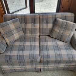 Plaid Two Seater Couch