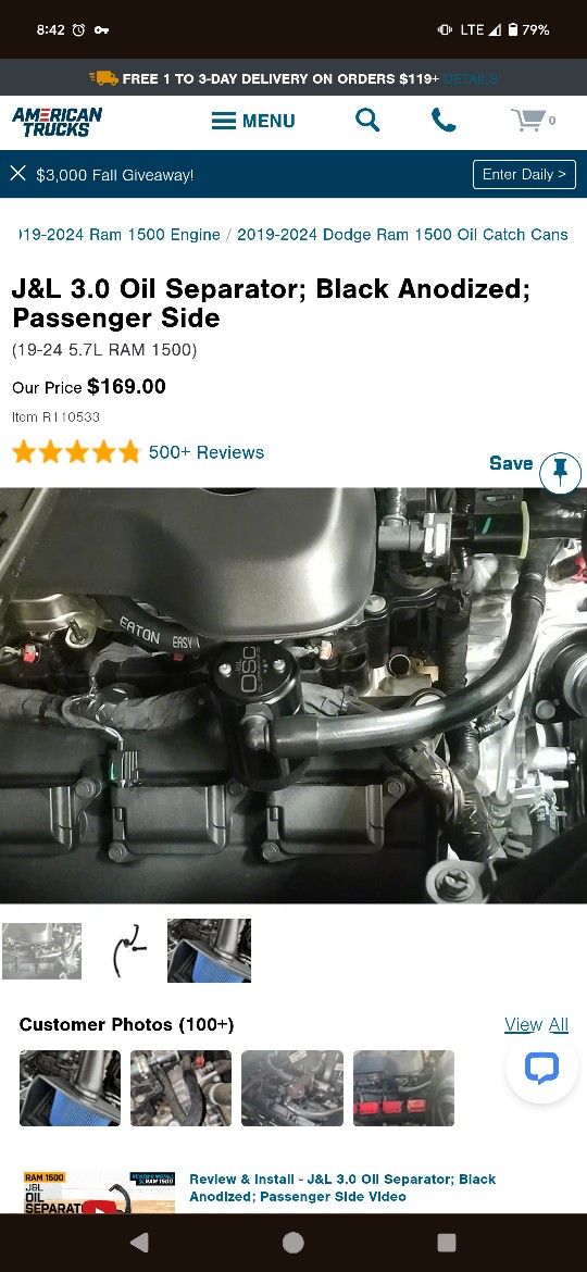 J&L Oil Catch Can (5th Gen Ram 1500)