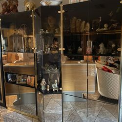 Elegant Vintage Glass Display Cabinet 