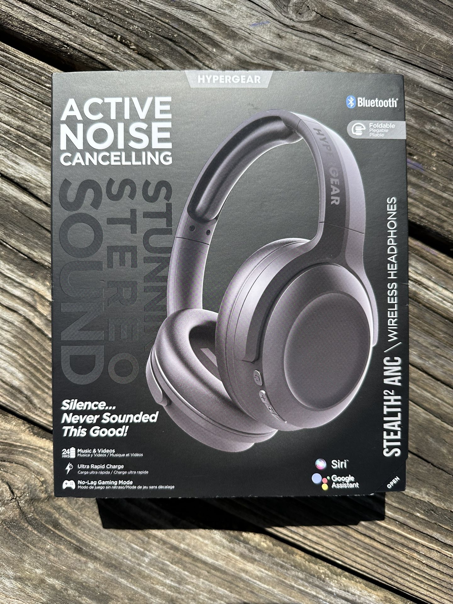 HyperGear Stealth2 ANC Wireless Bluetooth Noise Cancelling Headphones .