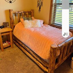 Log Bed Frame Twin Size