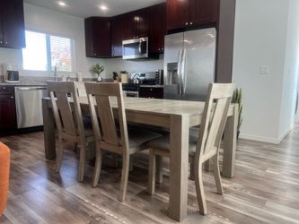 Architectural Wooden Dining Table Set