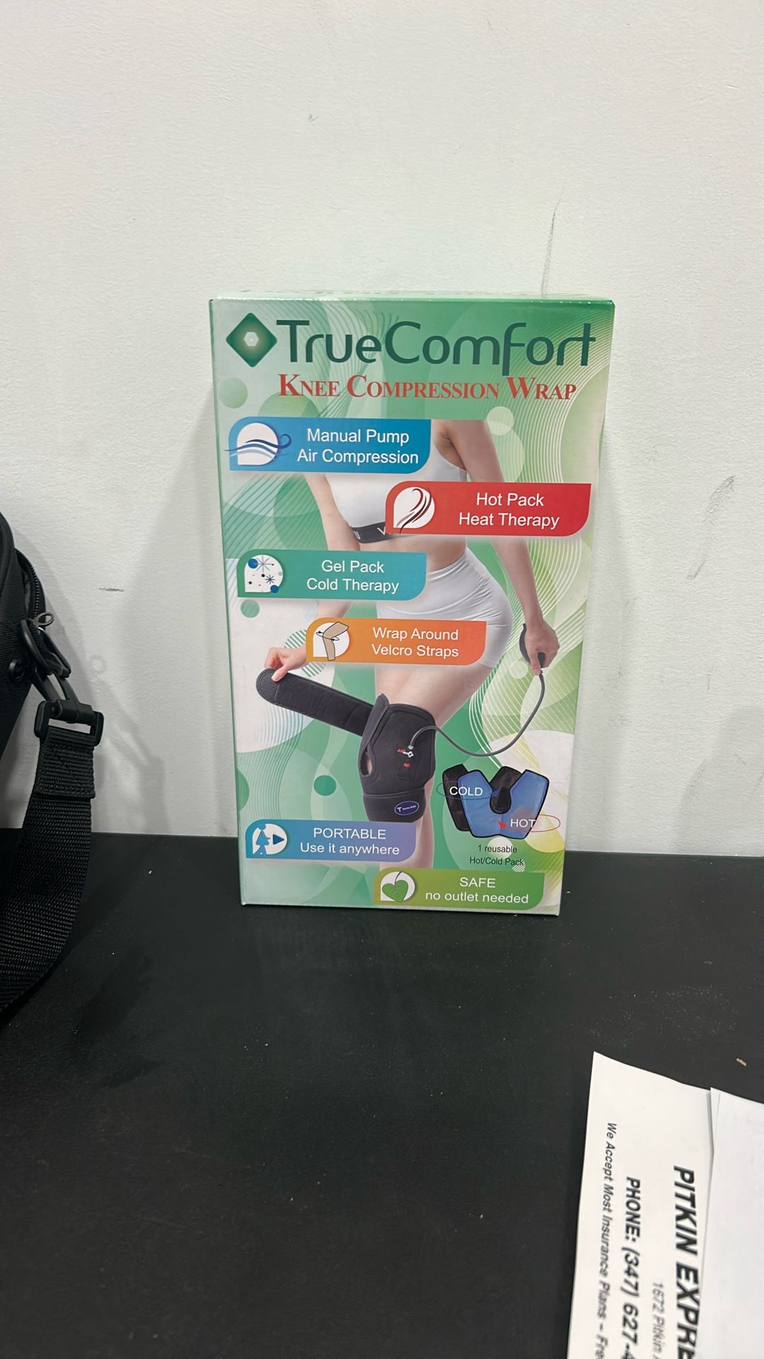 TrueComfort Knee Compression Wrap – Hot & Cold Therapy with Manual Air Pump