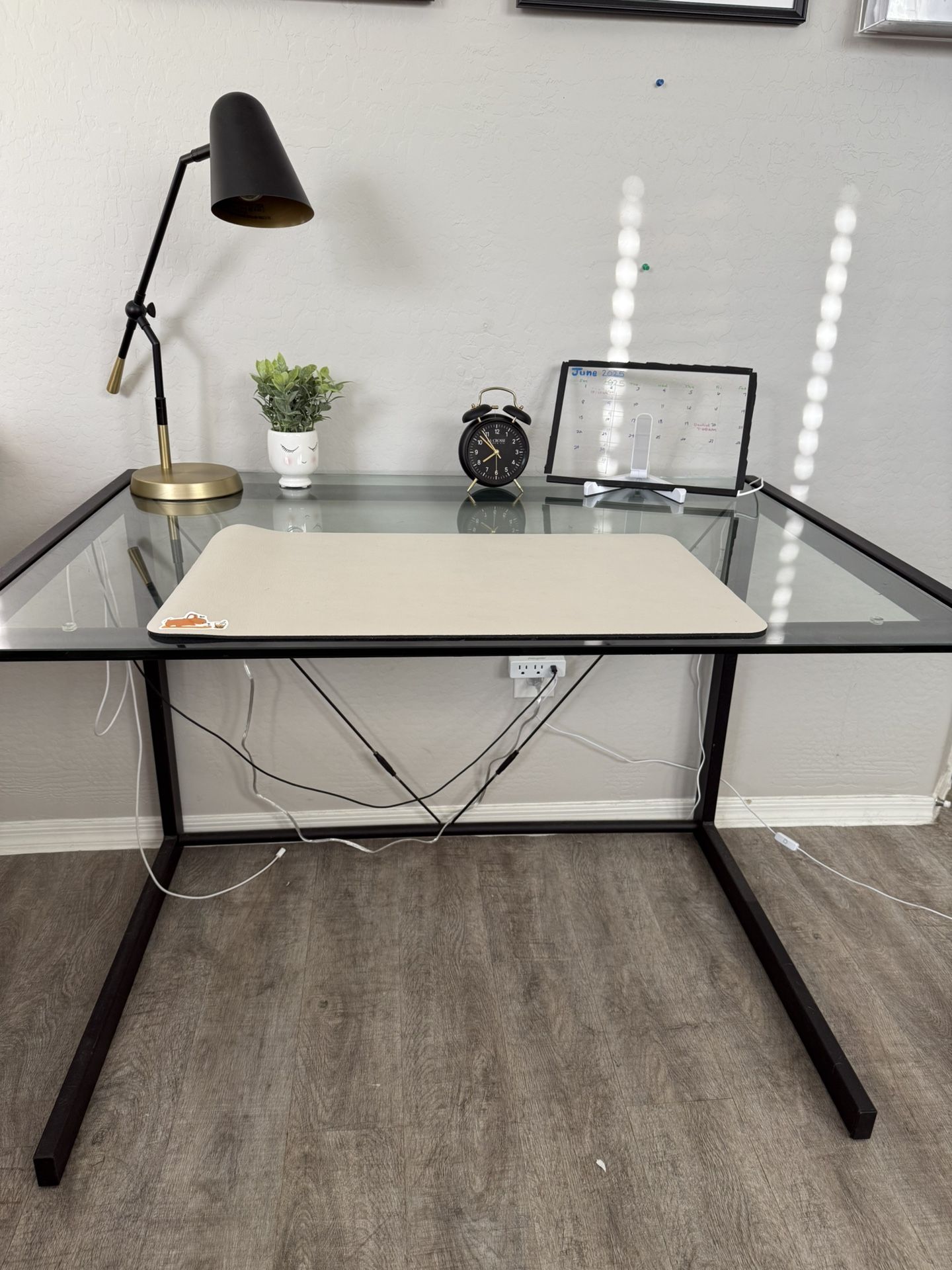Office Desk Glass Top With Black Frame