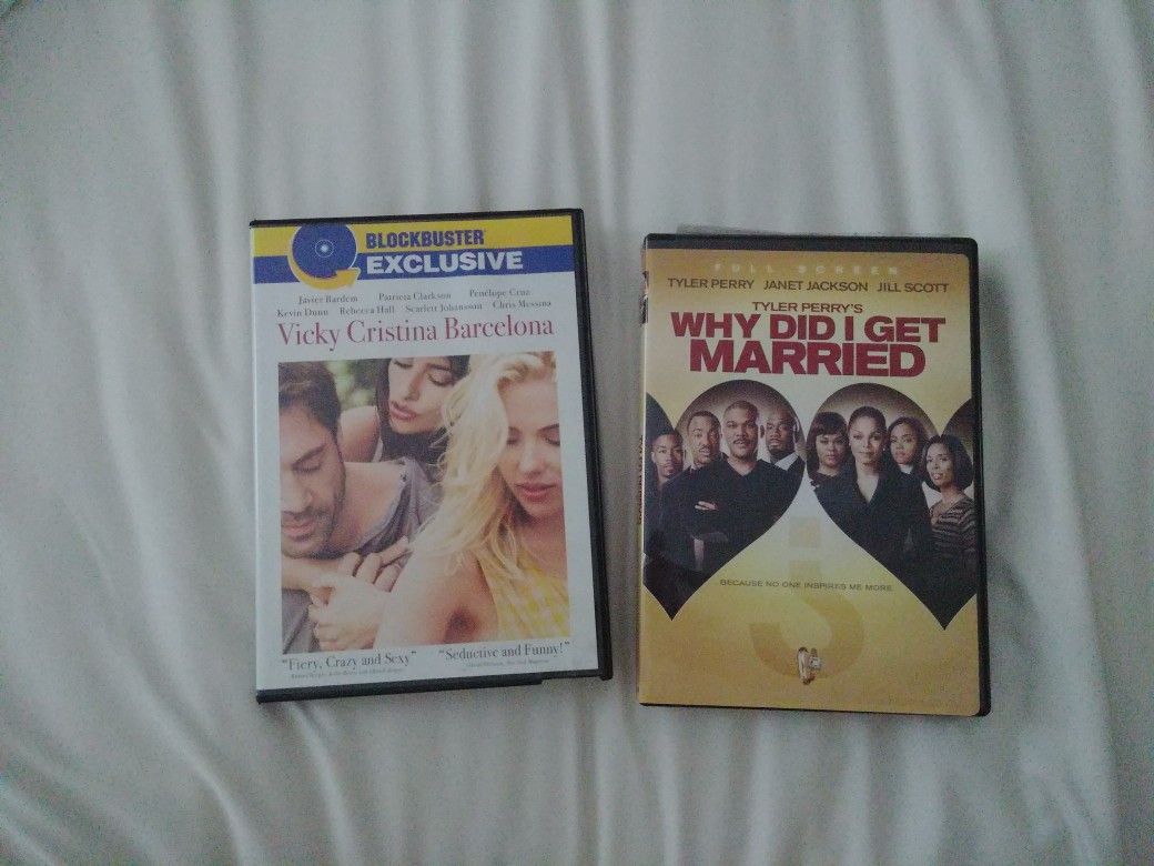 2 DVDs: Vicky Cristina Barcelona. Why Did I Get Married.
