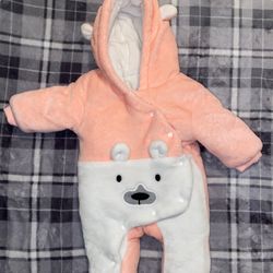 Fairy Baby Newborn Baby Snowsuit Bear Onesie Romper Winter Warm Coat Infant Fleece Footie Jumpsuit for Girls Boys 0-18M