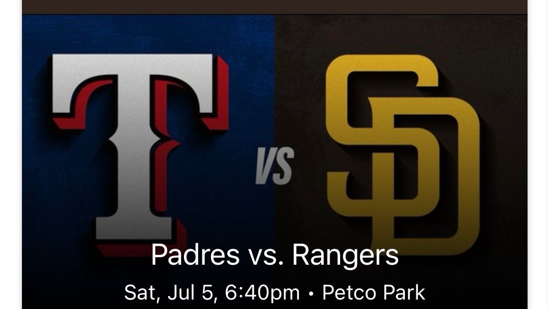 Padres Game Saturday July 5th 6:40pm San Diego