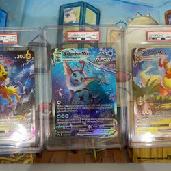 Pokémon Card TCG PSA 10 Vaporeon Jolteon Flareon Vmax Jumbo Cards