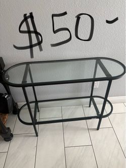 Glass side table
