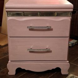 Ornate Pink Nightstand 