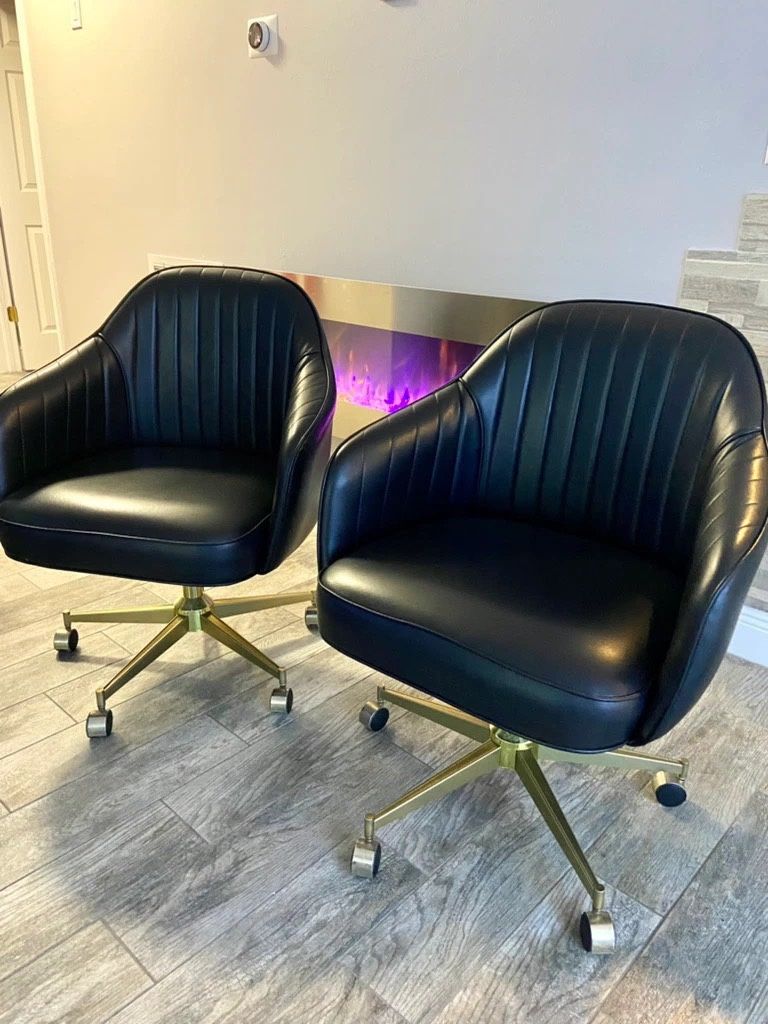 Oversized Leather Club Bucket Office Chair