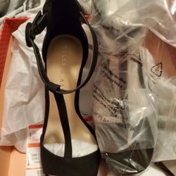 New In Box Black Microsuede Heels Sz 6M
