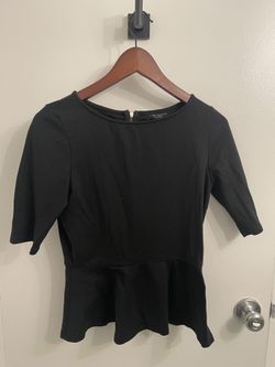 Women’s Black Peplum Blouse Size Small 