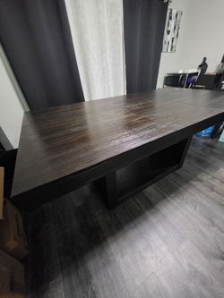 Dark Brown Wood Dining Table