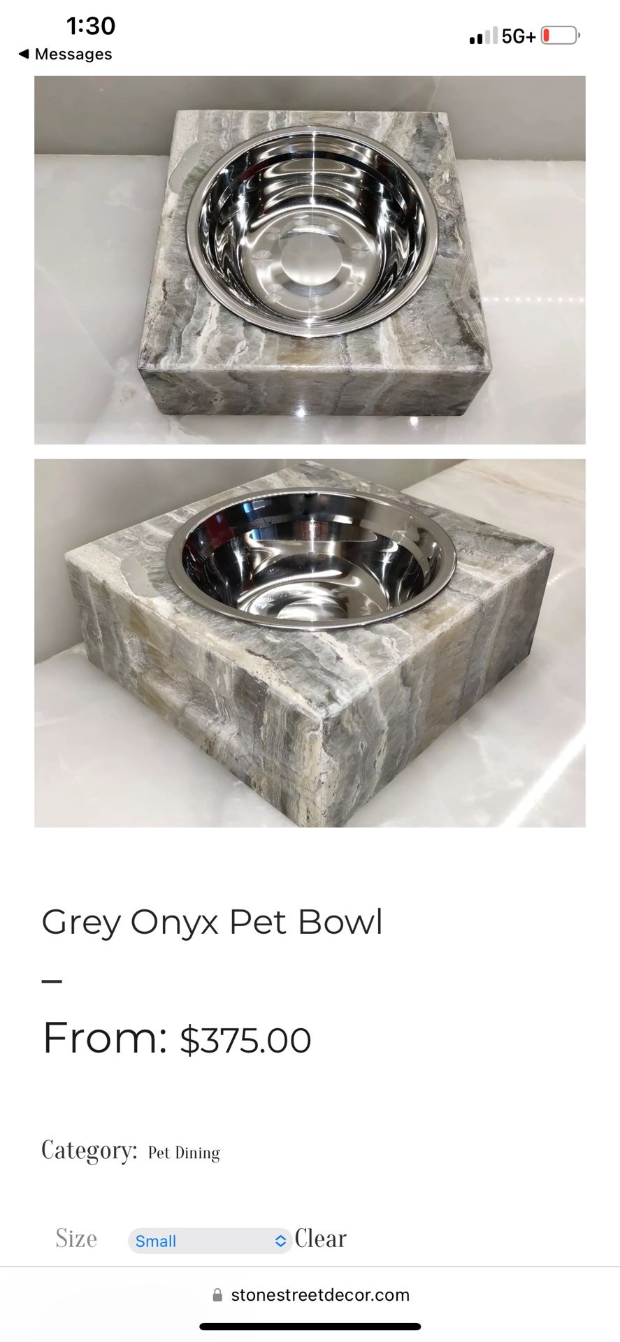 Real Stone Pet Bowls