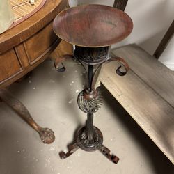 Vintage Wrought Iron Candle /Drink Holder Spirals Very Enchanting  When Around It. Quite Beautiful 
