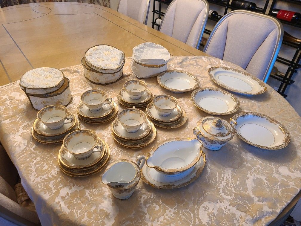 Noritake Gastonia Handpainted Porcelain Tea Set - 36 Pieces.