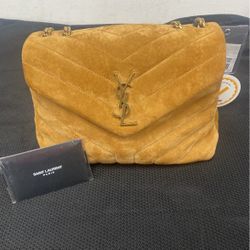 Saint Laurent Small Lou Matelassé Suede Shoulder Bag